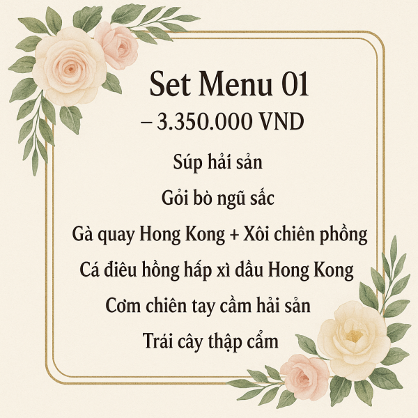 Set Menu 01 – 3,350,000 VND