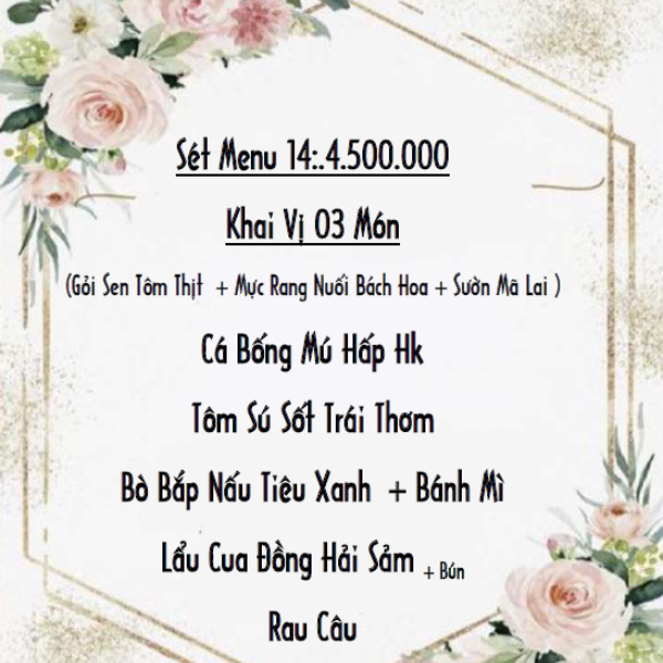 Set Menu 14: 4.500.000