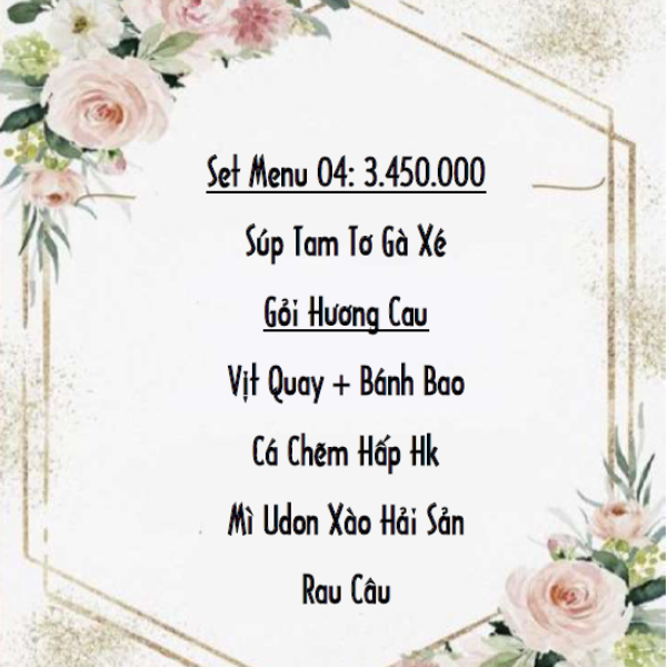 Set Menu 04 – 3.450.000 VNĐ