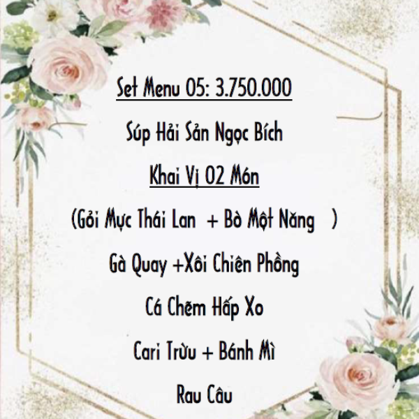 Set Menu 05 – 3.750.000 VNĐ