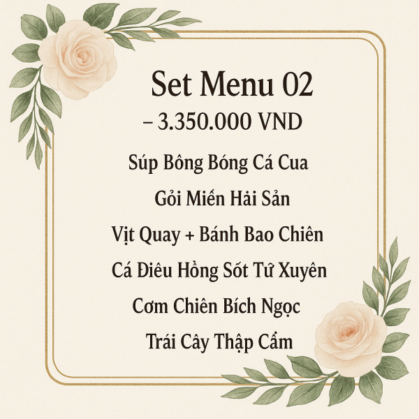 Set Menu 02 – 3,350,000 VND
